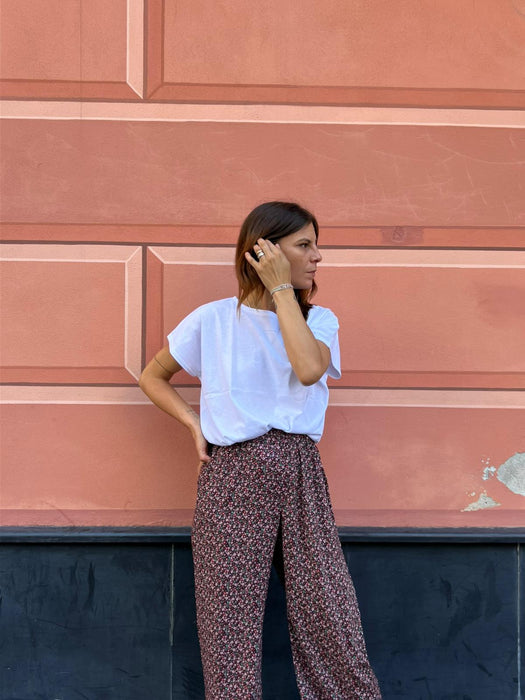 Pantaloni Mia in viscosa a fiori