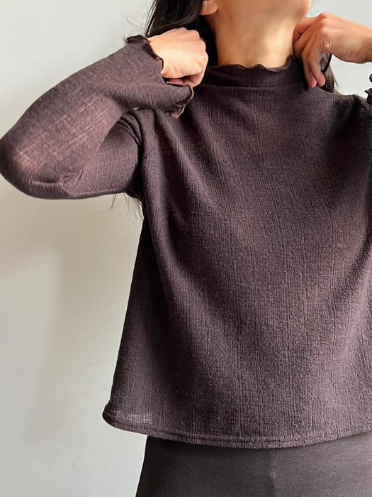 Maglia Nicole in lana sottile marrone