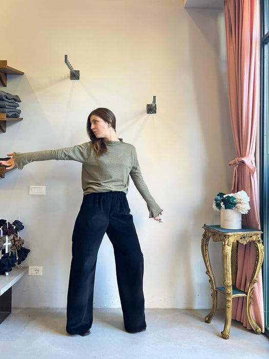 Maglia Nicole verde salvia in caldo cotone