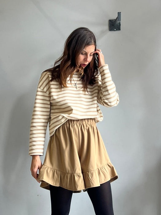 Felpa Deborah a righe panna e beige