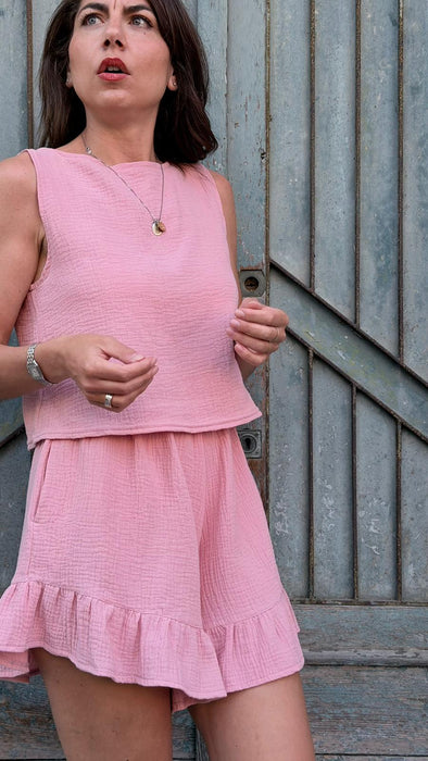 Pantagonna Itana in mussola rosa