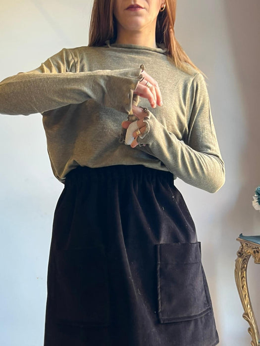 Maglia Nicole verde salvia in caldo cotone