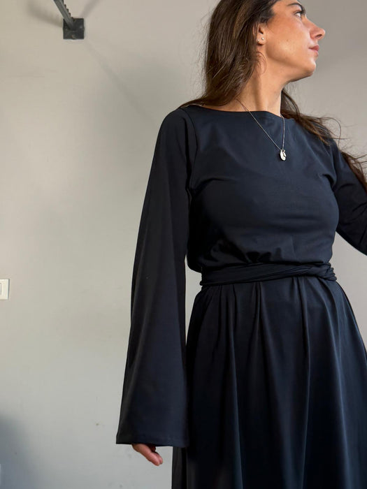 Abito Osvaldo lungo blu navy