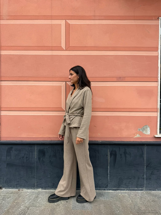 Pantaloni Mia in cashmere beige