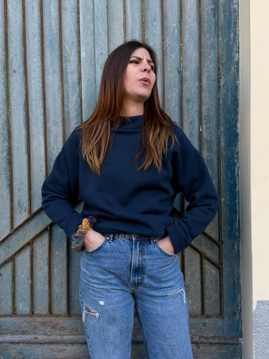 Felpa Alice in cotone blu navy