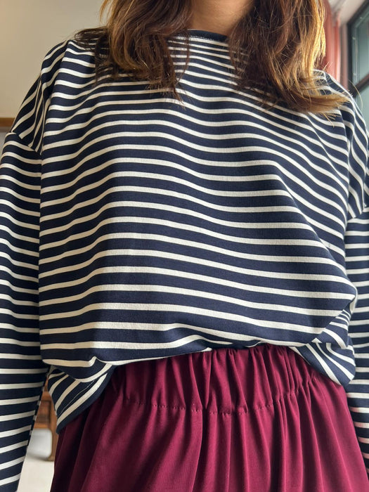 Felpa Deborah a righe bianche e blu