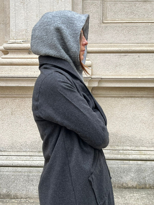 Balaclava double nero e grigio