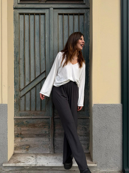 Pantaloni Mia in jersey antracite