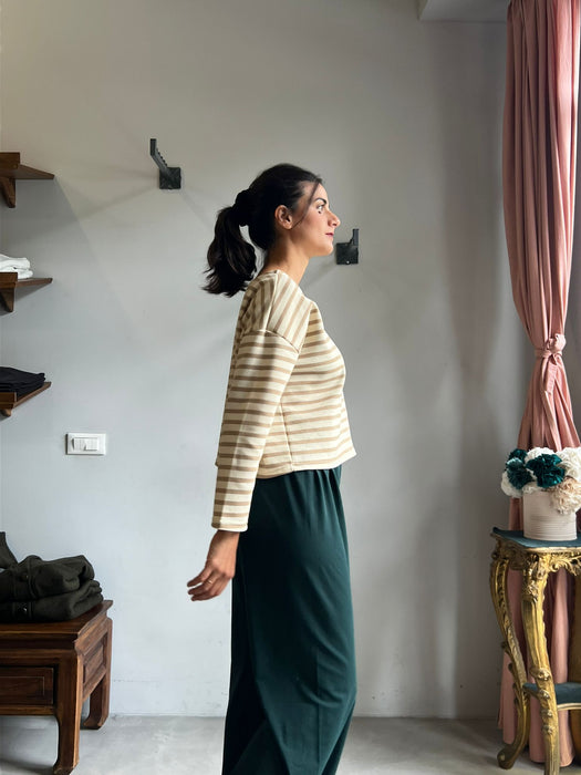 Felpa Deborah a righe panna e beige