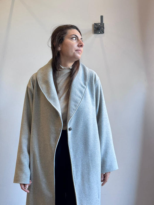 Cappotto Diletta in lana grigio chiaro