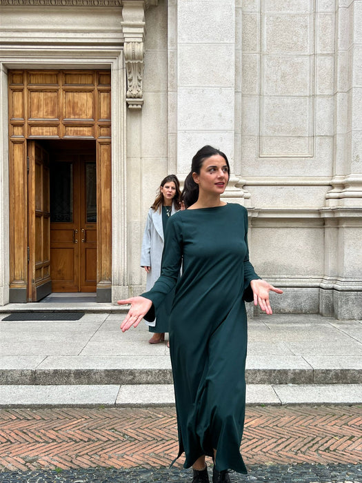 Abito Cristiana lungo verde bottiglia