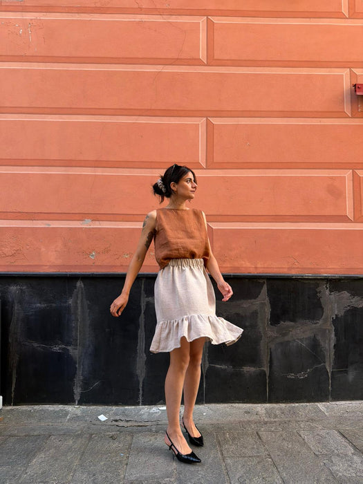 Top Emilia in lino color terracotta