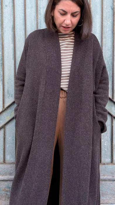 Cardigan Marinella in lana marrone