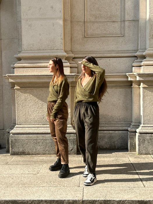 Pantaloni Asia in velluto cammello