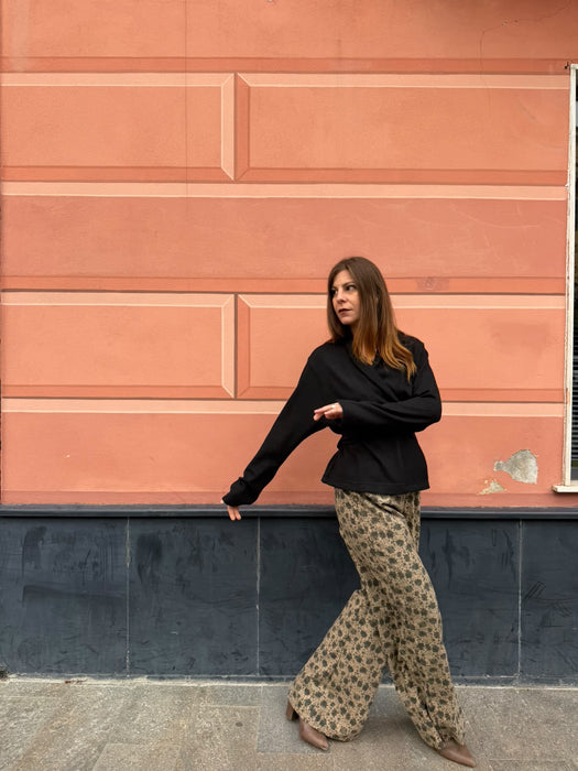 Pantaloni Mia in velluto a fiori