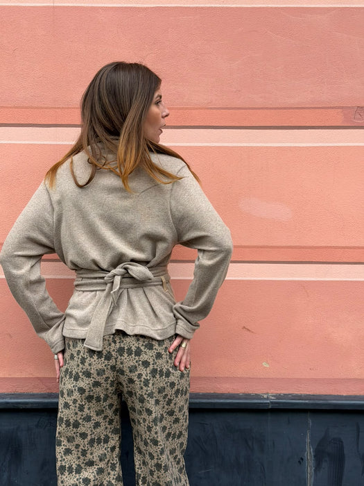 Pantaloni Mia in velluto a fiori