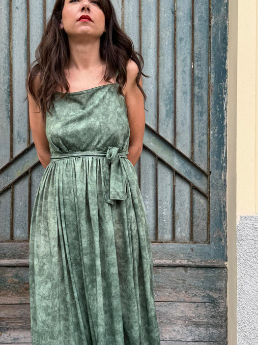 Abito Barbara in jersey verde