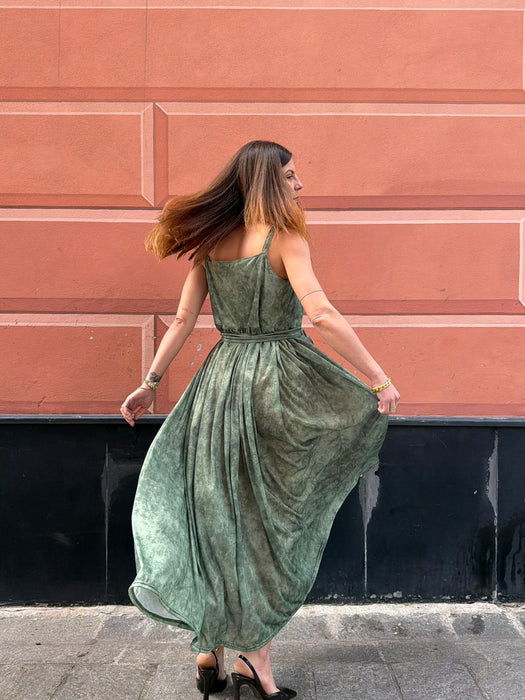 Abito Barbara in jersey verde