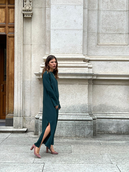 Abito Cristiana lungo verde bottiglia