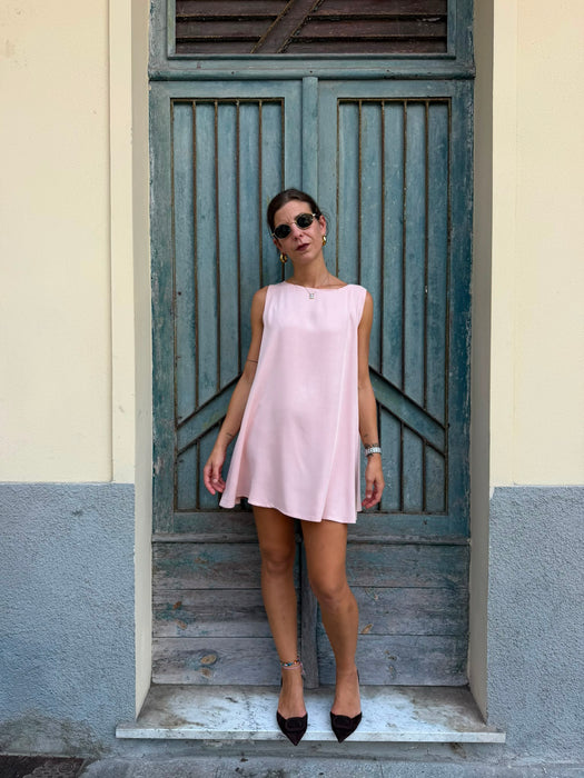 Abito Michele in viscosa rosa cipria