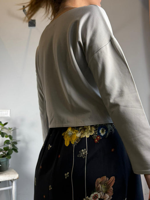 Gonna Beatrice corta nera a fiori