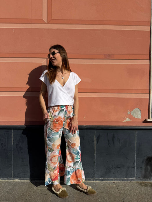 Pantaloni Ines in fantasia fiorata