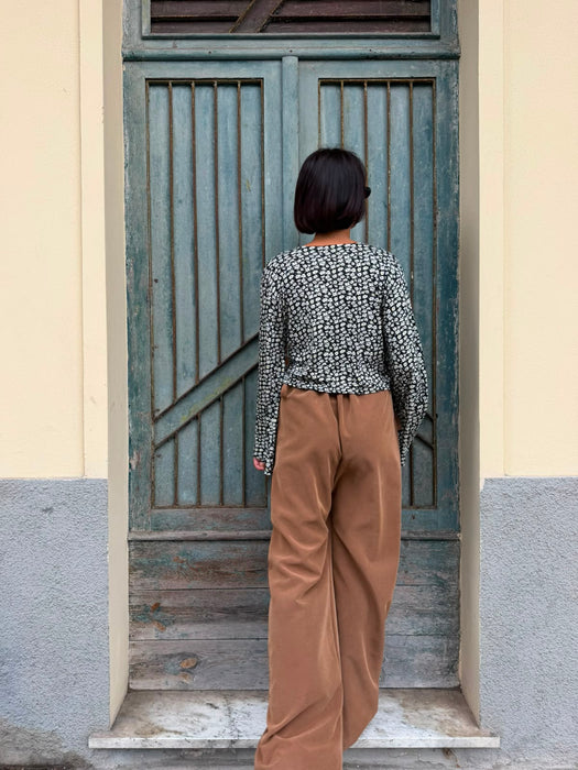 Pantaloni Luigi in cupro cammello
