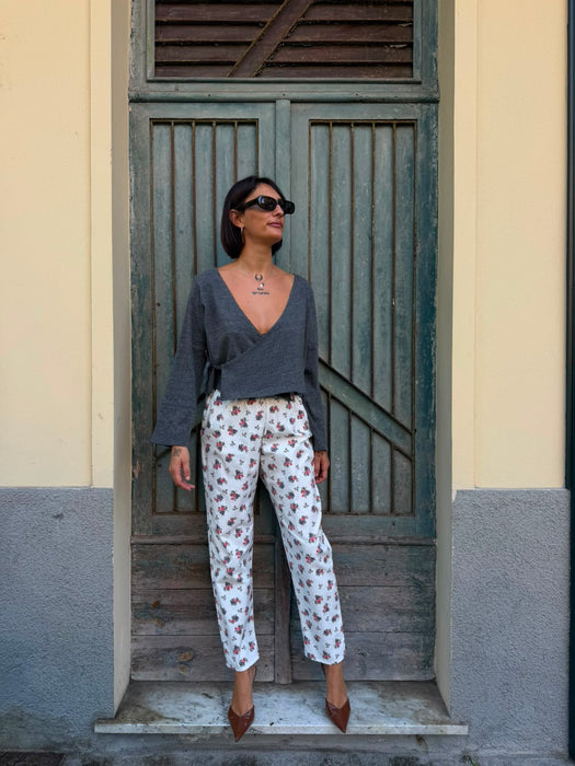 Pantaloni Asia a fiorellini