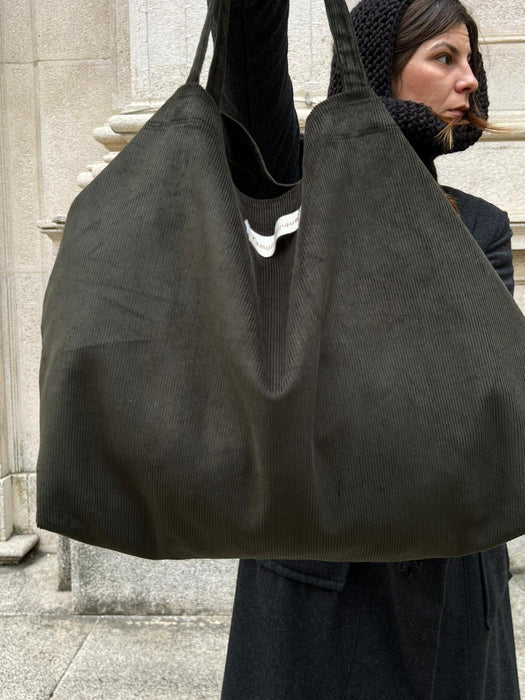 Borsa in velluto verdone