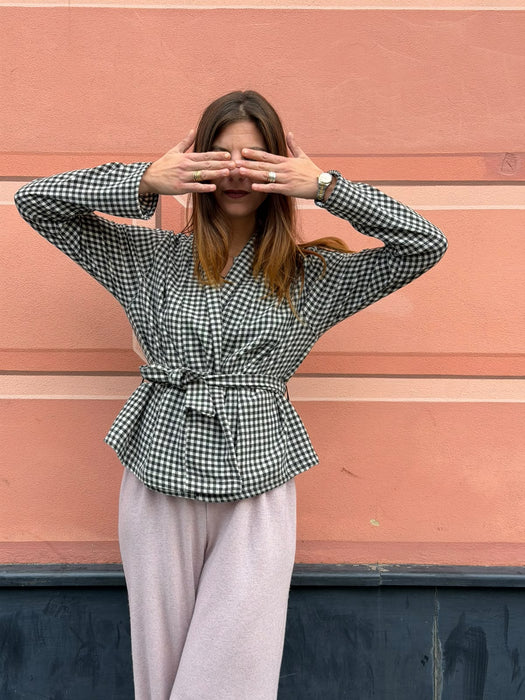 Cardigan Romeo in flanella a quadretti