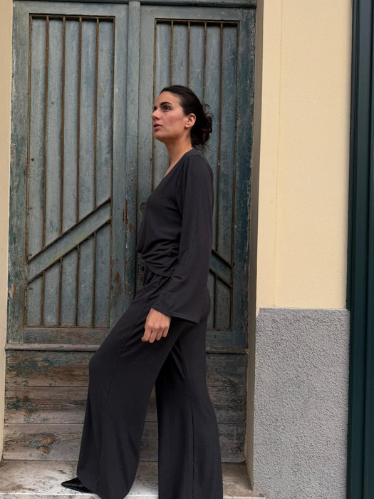 Pantaloni Mia in jersey antracite