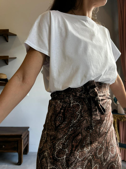 Gonna Matilda corta in fantasia damascata