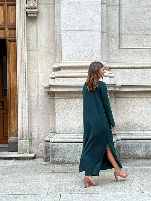 Abito Cristiana lungo verde bottiglia