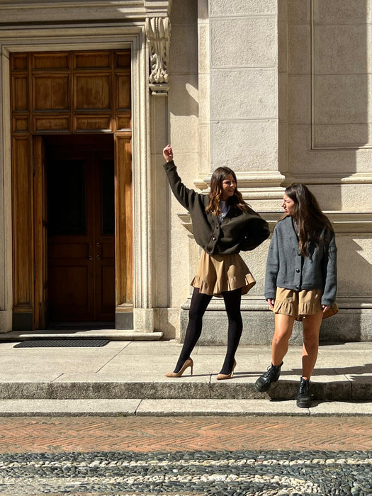 Pantagonna Itana in gabardine di lana biscotto