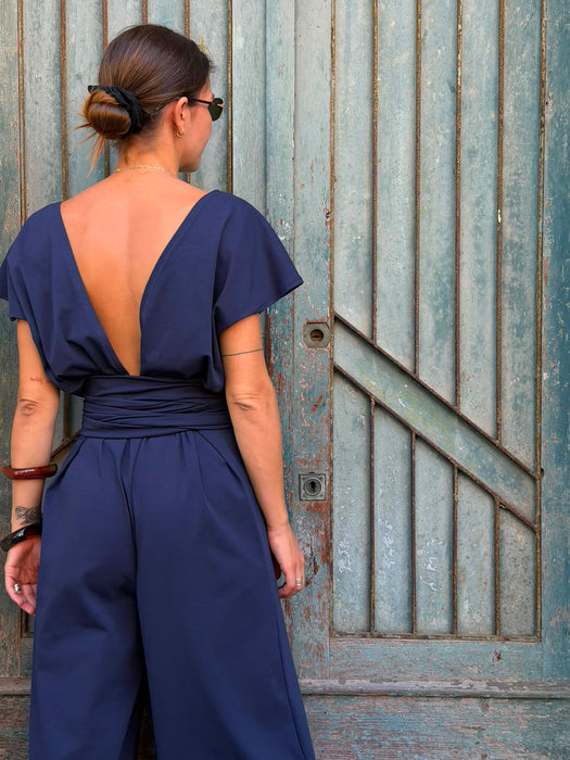Tuta Magda in jersey blu notte