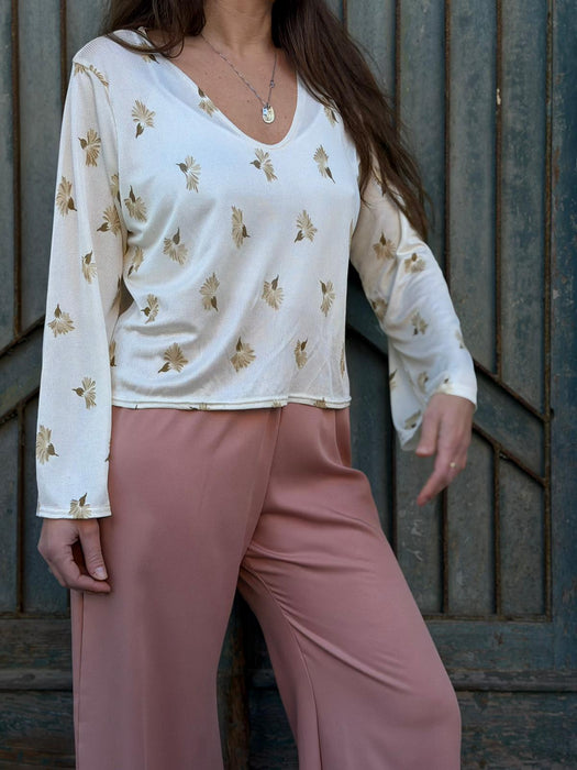 Pantaloni Mia in viscosa rosa antico