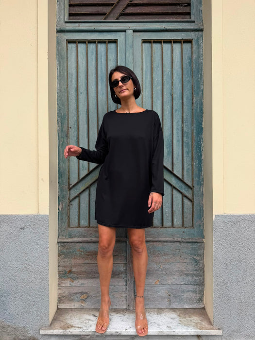 Abito Deborah in cotone nero