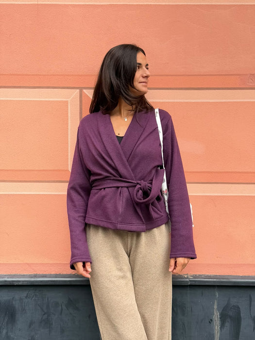 Cardigan Romeo in cashmere viola