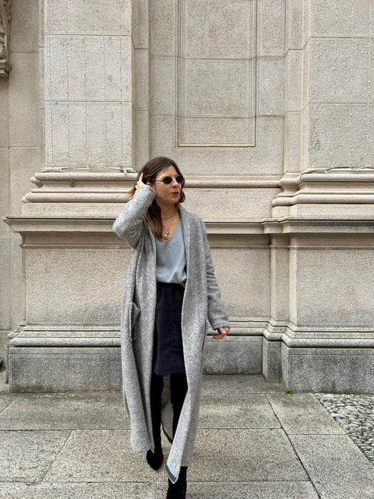 Capospalla Marinella lungo spigato grigio