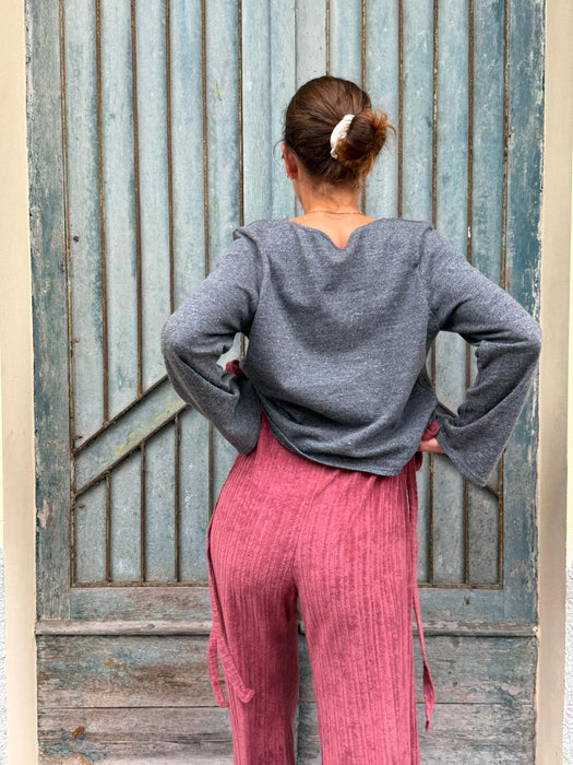 Maglioncino Frida in maglina grigio mélange