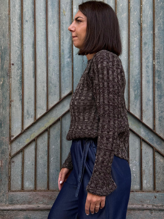 Maglia Cristiana in lana marrone mèlange