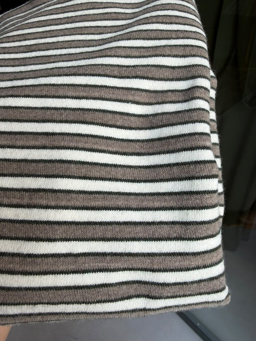 Maglia Cristiana in lana a righe tortora/bianche/verde bottiglia