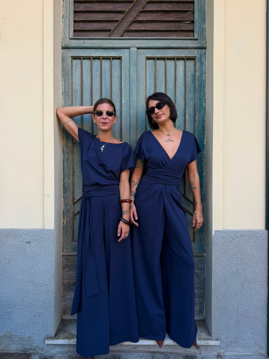 Tuta Magda in jersey blu notte