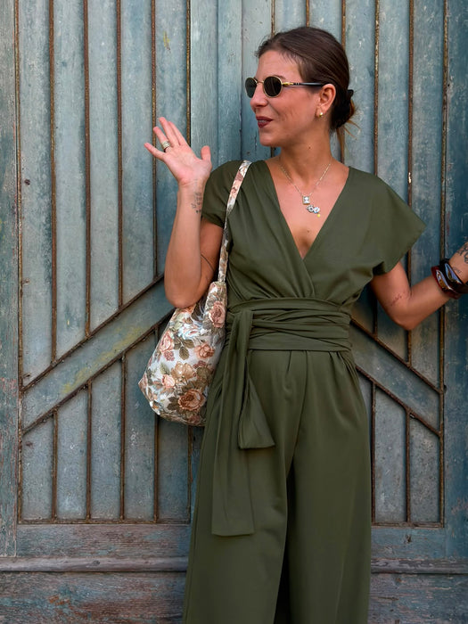 Tuta Magda in jersey verde oliva