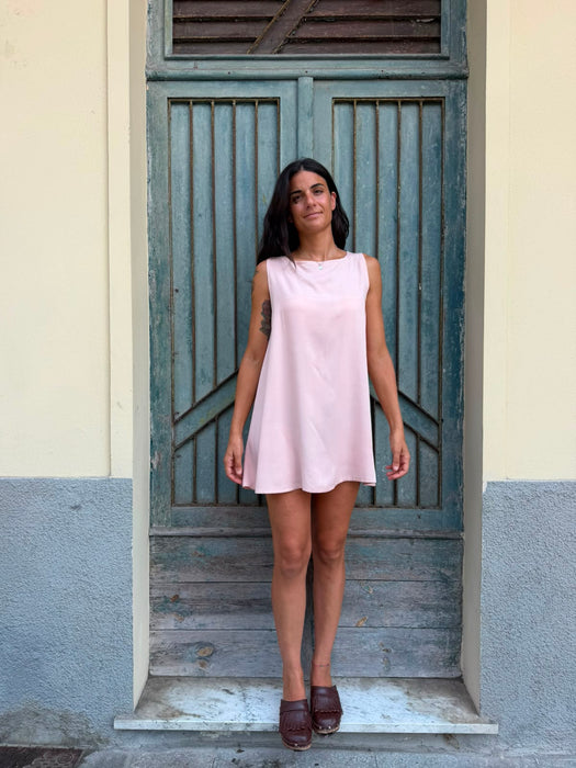 Abito Michele in viscosa rosa cipria