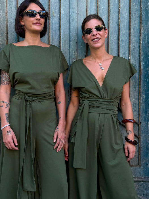 Tuta Magda in jersey verde oliva