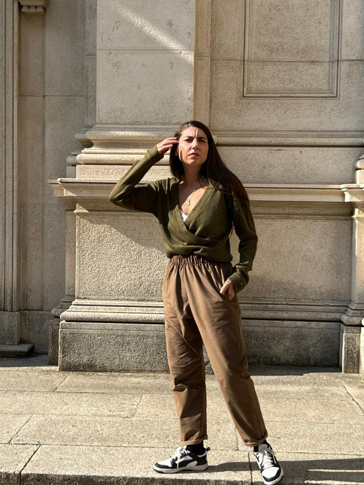 Pantaloni Asia in velluto cammello