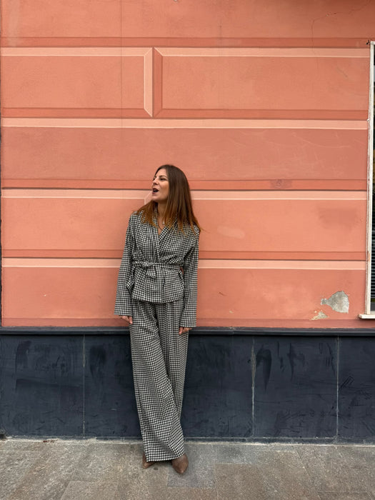 Pantaloni Mia in flanella  a quadretti
