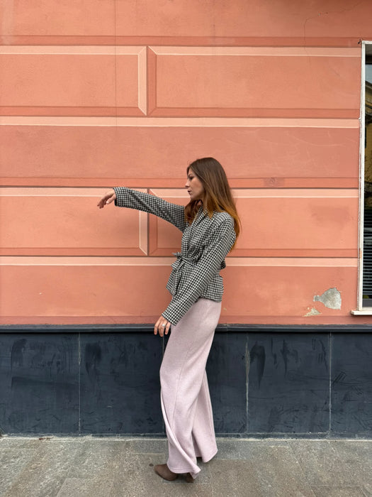 Pantaloni Mia in cashmere rosa