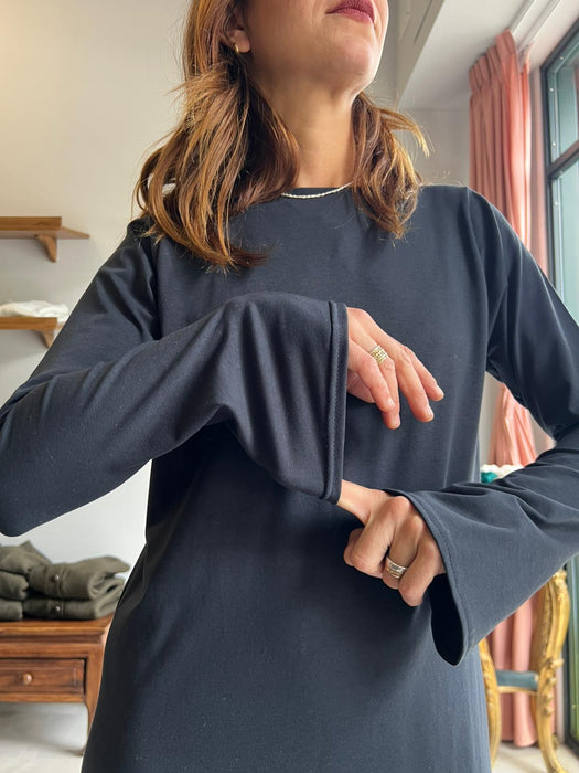 Abito Cristiana lungo blu navy